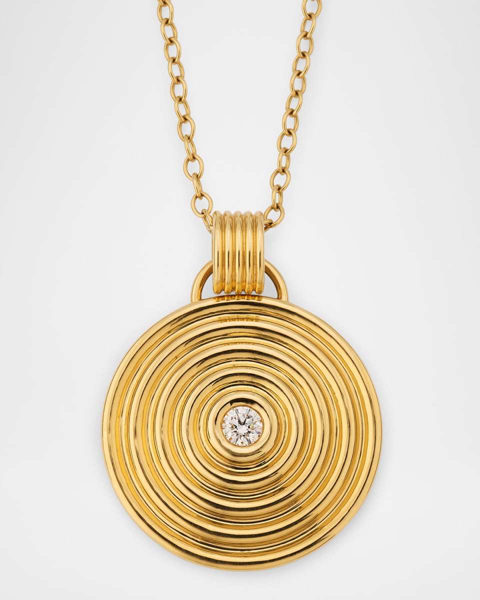 Universum Pave Medallion Necklace, 35mm